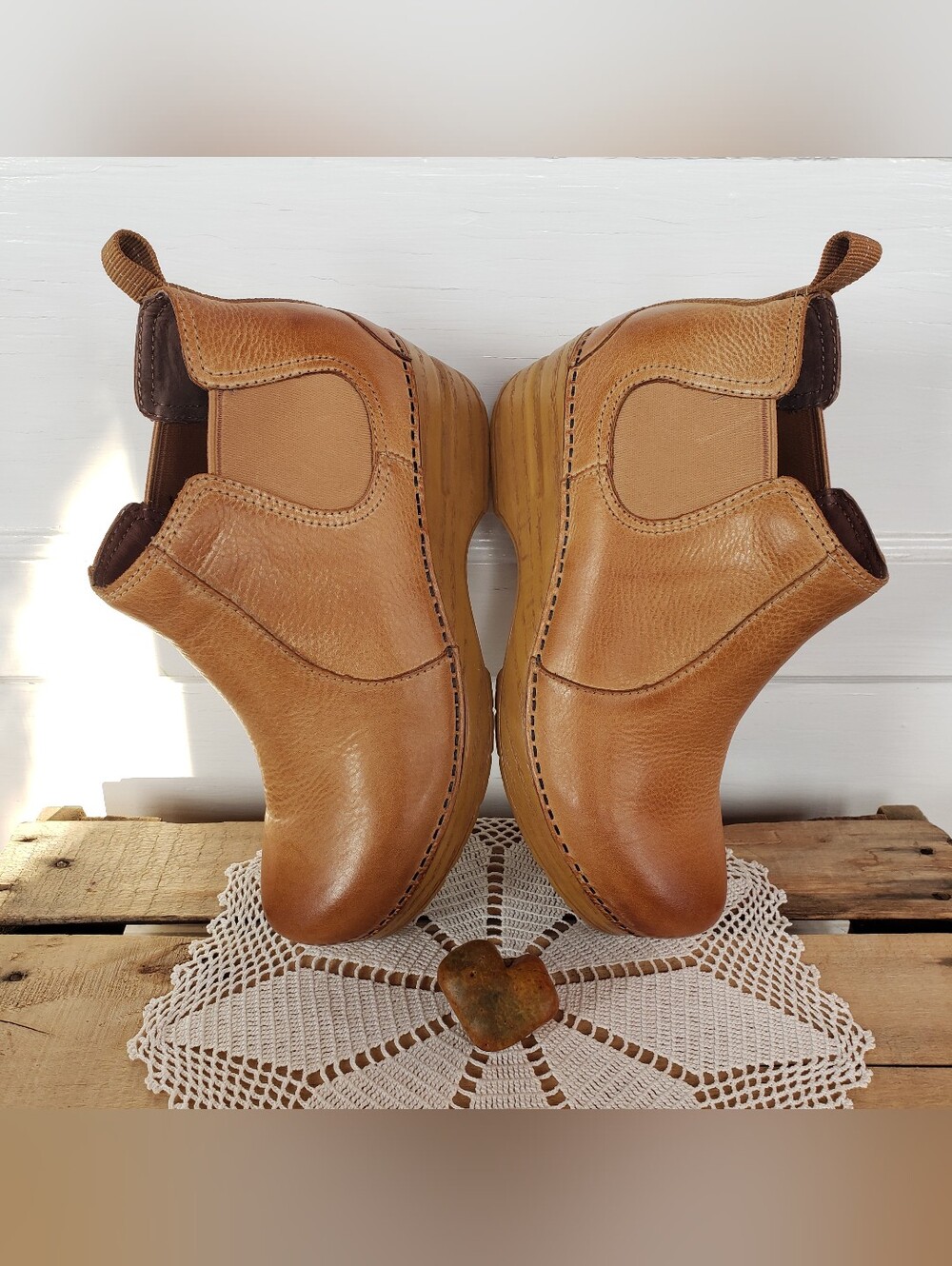 Dansko FRANKIE Honey Pro Clog Bootie Chelsea Ankle Burnished Boho 36 37 38 39 40 - Picture 4 of 16